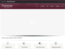 Tablet Screenshot of femmehairandbeauty.com